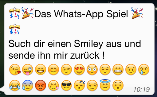 Spiel kettenbrief smiley Whatsapp kettenbrief