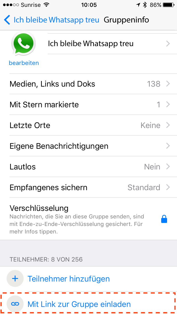 Whatsapp Gruppe mit Link zur Gruppe einladen